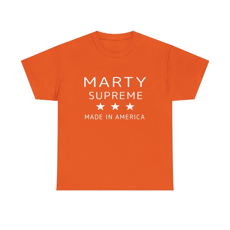 Supreme Box Logo Tee - Marty Supreme Orange Cotton T-Shirt Patriotic