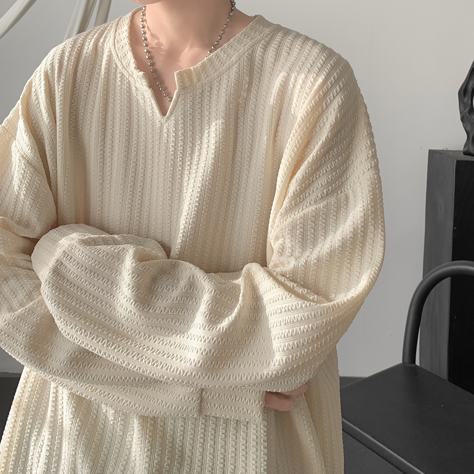 Loose Long Sleeve V-Neck T-Shi - đánh giá và giá Streetwear Brand Popular