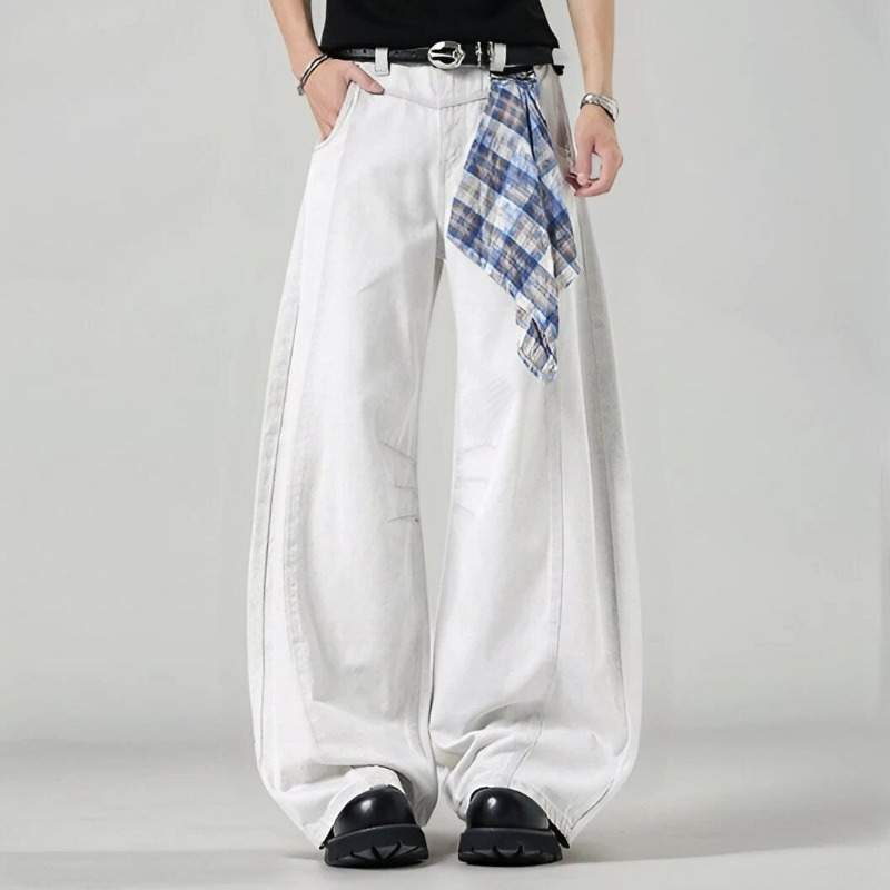 Men's Loose Wide Leg Plaid Pan - đánh giá và giá Brand Of Streetwear