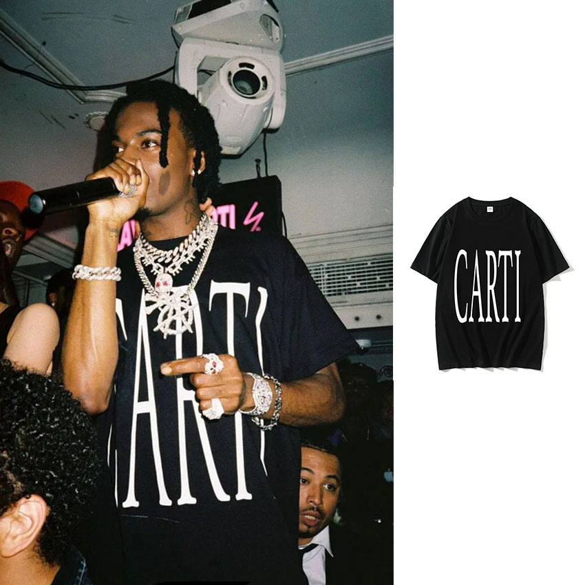 Rapper Playboi Carti T Shirt B - đánh giá và giá Supreme Box Logo Tee